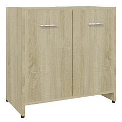 Maison Chic Armoire de salle de bain,Meuble de rangement,Meuble haut Chêne sonoma 60x33x61 cm Aggloméré -GKD277451