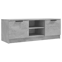 vidaXL Meuble TV Gris béton 102x35x36,5 cm Bois d'ingénierie