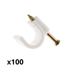 Lot de 100 crochets de fixation Ø8mm - blanc - Zenitech