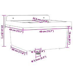 vidaXL Lavabo pour montage murale blanc 40x40x24 cm résine pas cher