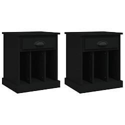 vidaXL Tables de chevet 2 pcs noir 43x36x50 cm