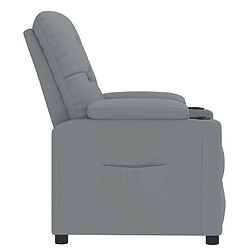 Avis vidaXL Fauteuil inclinable Gris clair Tissu