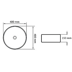 vidaXL Lavabo ronde Céramique Blanc 40 x 15 cm pas cher