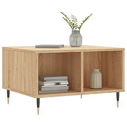 Avis Maison Chic Table basse,Table Console Table d'appoint, Table pour salon Chêne sonoma 60x50x36,5 cm Bois d'ingénierie -MN31738