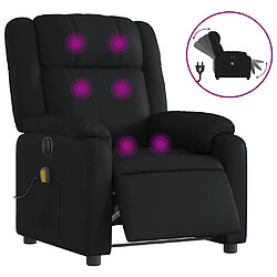 vidaXL Fauteuil de massage inclinable électrique noir similicuir