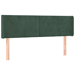 vidaXL Tête de lit avec oreilles Vert foncé 147x16x78/88 cm Velours