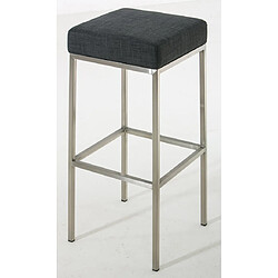 Decoshop26 Lot de 2 tabourets de bar avec repose-pieds design simple hauteur 85 cm en tissu gris foncé et acier inoxydable 10_0004382