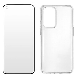 Avizar Coque OnePlus 9 Souple et Film Verre Trempé Dureté 9H Noir