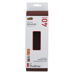 Bande sans fin abrasive - 75 x 457 mm - Grain 40 - Lot de 3 - SCID