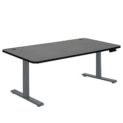 Decoshop26 Bureau table d'ordinateur réglable en hauteur électriquement 160 x 80 cm HDF noir acier gris anthracite 04_0006049