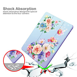 Etui en PU trois volets avec support fleur/rose clair pour votre Apple iPad 10.2 (2020)(2019)