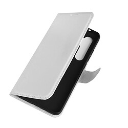 Etui en PU peau de litchi magnétique avec support blanc pour votre Xiaomi Mi Note 10 Lite