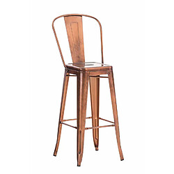 Decoshop26 Tabouret de bar x1 avec repose-pied et dossier design industriel en métal couleur cuivre empilable 10_0004528