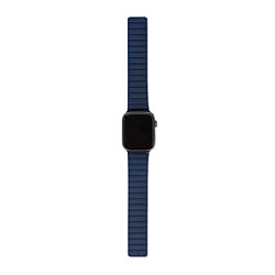 DECODED Silicone Magnetic Traction Strap | Series 6 / SE / 5 / 4 (44mm) - 3 / 2 / 1 (42mm) (Matte Navy)