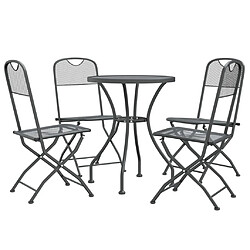 Avis Maison Chic Mobilier à dîner 5 pcs de jardin - Ensemble table et chaises d'extérieur - Salon/Mobilier de jardin classique Maille Métal Anthracite -MN58531