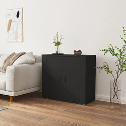 Maison Chic Commode Buffet - Meuble de rangement Noir 80x33x70 cm Bois d'ingénierie -GKD15561