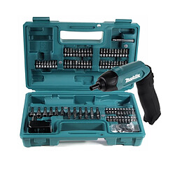 Makita DF 001 DW Perceuse visseuse sans fil 3,6V 1/4" + Coffret de transport + 1x Batterie 1,5Ah + 81pièces d'accessoires - sans Chargeur