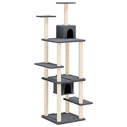 vidaXL Arbre à chat avec griffoirs en sisal Gris foncé 176 cm