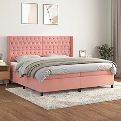 Maison Chic Lit Adulte - Lit simple Lit à sommier tapissier avec matelas moelleux - Meuble de Chambre - Rose 200x200 cm Velours -MN80794