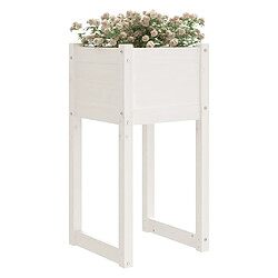 Avis Maison Chic Lot de 2 Jardinières,Bac à fleurs - pot de fleur Blanc 40x40x81 cm Bois massif de pin -GKD79952