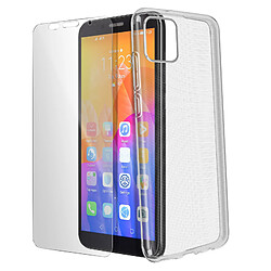 Avizar Coque Huawei Y5p Silicone Souple et Film Verre Trempé 9H transparent