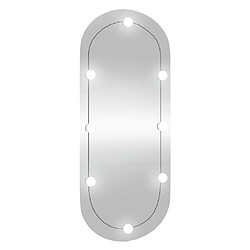 Maison Chic Miroir mural avec lumières LED | Miroir Décoration pour Maison Salle de Bain 40x90 cm verre ovale -GKD65808