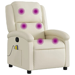 vidaXL Fauteuil inclinable de massage Crème Similicuir