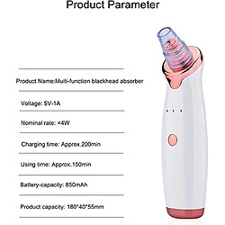 Avis Chrono Extracteur des points noirs, nettoyeur des pores extracteur, Avec 5 Têtes Remplaçables, Rose