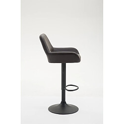 Avis Decoshop26 Tabouret de bar x1 repose-pieds en forme d'arc en métal noir assise en PVC marron 10_0004543