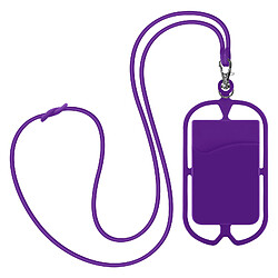 Avizar Coque Cordon Universelle pour Smartphone avec Porte-carte série NeckPouch Violet