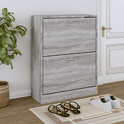 Maison Chic Armoire à Chaussures,Meuble de Rangement à Chaussures Sonoma gris 63x24x81 cm Bois d'ingénierie -MN55453