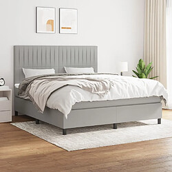 Maison Chic Lit Adulte - Lit simple Lit à sommier tapissier avec matelas moelleux - Meuble de Chambre - Gris clair 180x200cm Tissu -MN53590