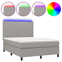 Sommier à lattes,Cadre à lattes de lit et matelas et LED pour Adulte Gris clair 140x190 cm -MN51018