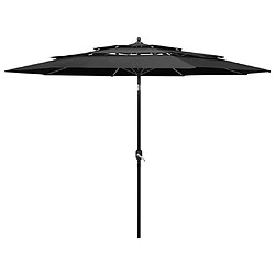 ComfortXL Parasol à 3 Niveaux Avec Mât En Aluminium Anthracite 3 M