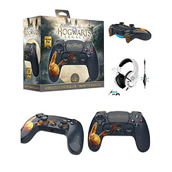 Freaks And Geeks Manette PS4 Bluetooth Harry Potter Hogwarts Legacy Vivet Doré Lumineuse 3.5 JACK + Casque GAMING PS4-PS5 PLAYSTATION