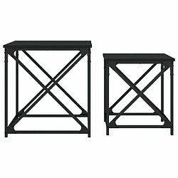 Maison Chic Lot de 2 Tables basses gigognes pour salon | Table à café noir bois d'ingénierie -GKD33954 pas cher