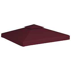 vidaXL Toile supérieure double de belvédère 310 g/m² 3x3 m Bordeaux