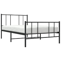 Avis Maison Chic Lit adulte - Lit simple Cadre de lit métal avec tête de lit/pied de lit,Structure du lit Contemporain pour chambre noir 80x200 cm -MN33592