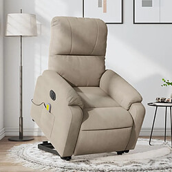 vidaXL Fauteuil inclinable de massage électrique taupe