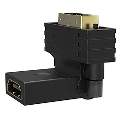 Avizar Adaptateur HDMI Femelle vers DVI Mâle Design Coudé et Rotatif 360° Plaqué Or