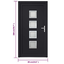 vidaXL Porte d'entrée anthracite 88x200 cm PVC pas cher