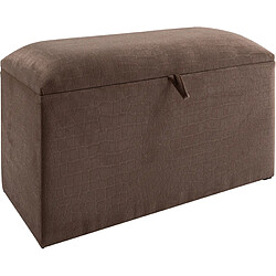 Vivenla Banc bout de lit coffre avec rangement coloris marron design en velours L. 80 x P. 41 x H. 45 cm collection RIO