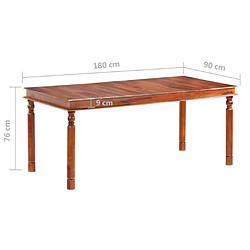 vidaXL Table à manger 180x90x76 cm Bois massif pas cher