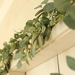 6.5FT Artificielle Eucalyptus Guirlande Décor Feuille Vigne Feuilles Vertes pas cher