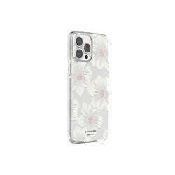 Kate Spade Coque pour iPhone 12 Pro Max / 13 Pro Max Gamme Hollyhock Imprimé Rose Trémière Blanc