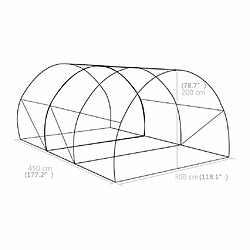 vidaXL Serre 13,5 m² 450x300x200 cm pas cher