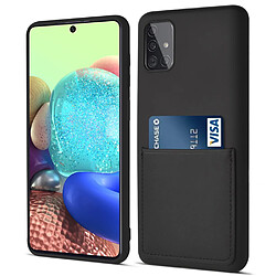 Coque en silicone anti-rayures avec porte-carte noir pour Samsung Galaxy A71 5G SM-A716