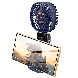 LinQ Mini Ventilateur Portable Réglable 90° Affichage LED Design carré Bleu Nuit