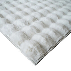 Thedecofactory BUBBLE - Tapis doux effet poudreuse à relief blanc 190x290