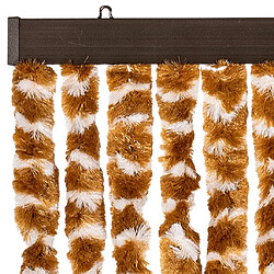 Avis vidaXL Rideau anti-mouches ocre et blanc 100x230 cm chenille